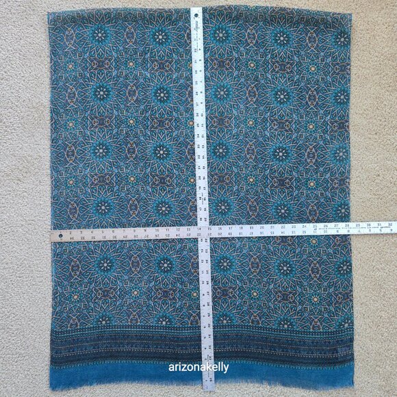 NWOT Woven Wool Scarf Blue Spain Colores de Otono - Picture 8 of 13